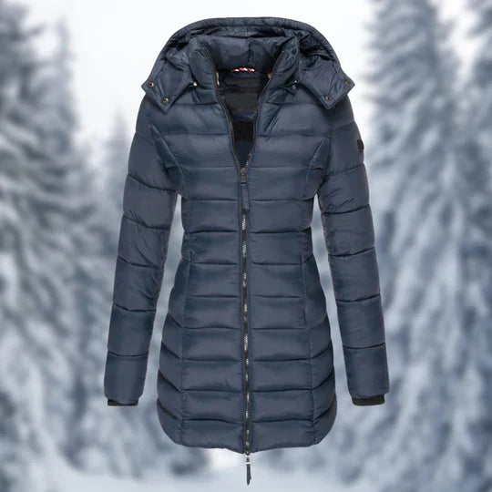 Kensa mid length hooded puffer coat