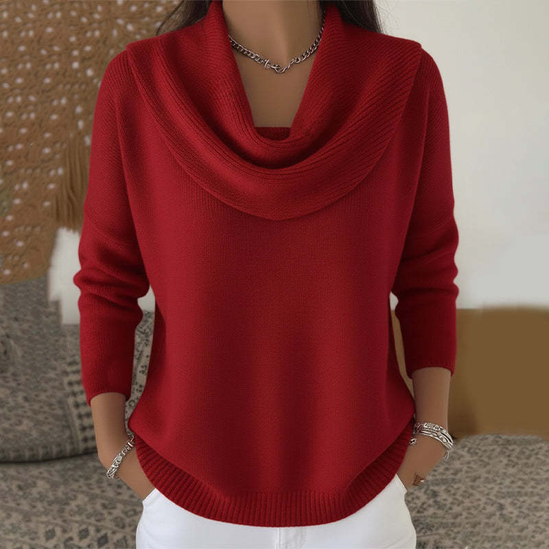 Felicia oversized ribbed cowl neck jumper – image 2