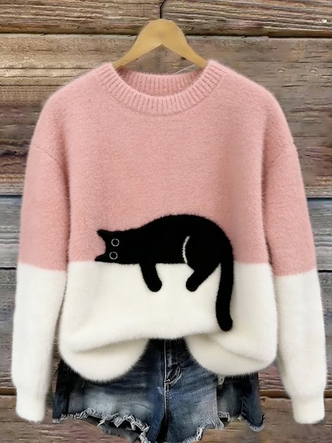 Nell oversized crew neck jumper – image 2