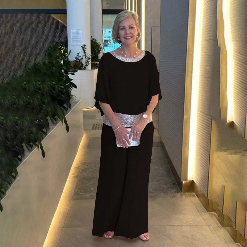 Celestine cape sleeve top and wide leg trousers set – image 2