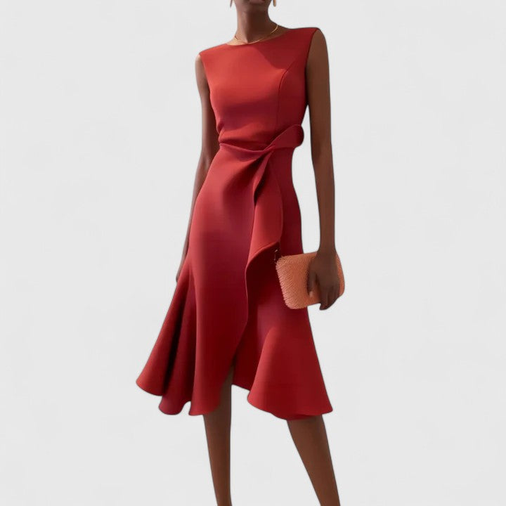 Drusilla asymmetric draped midi dress
