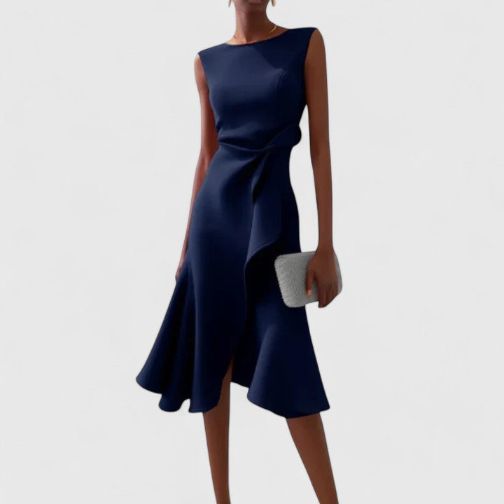 Drusilla asymmetric draped midi dress – image 3