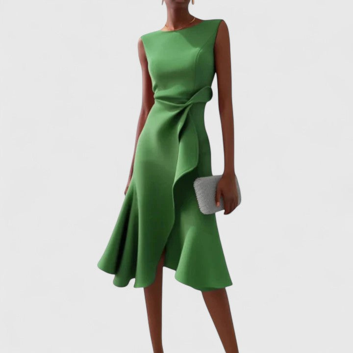 Drusilla asymmetric draped midi dress – image 4