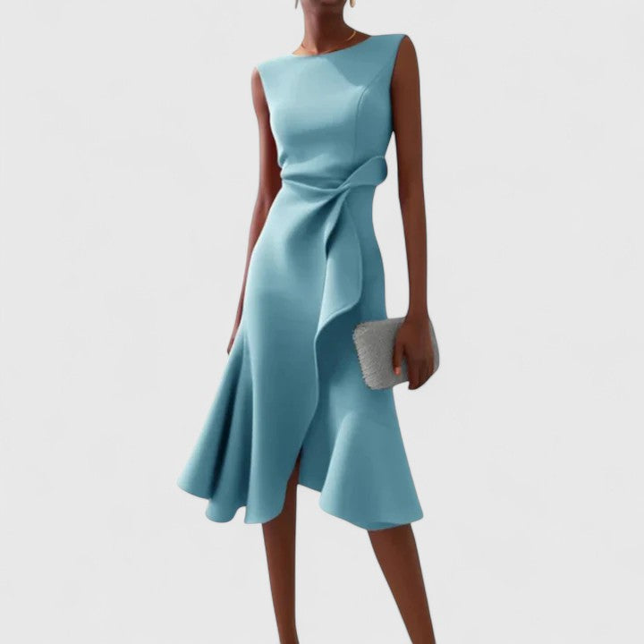 Drusilla asymmetric draped midi dress – image 5