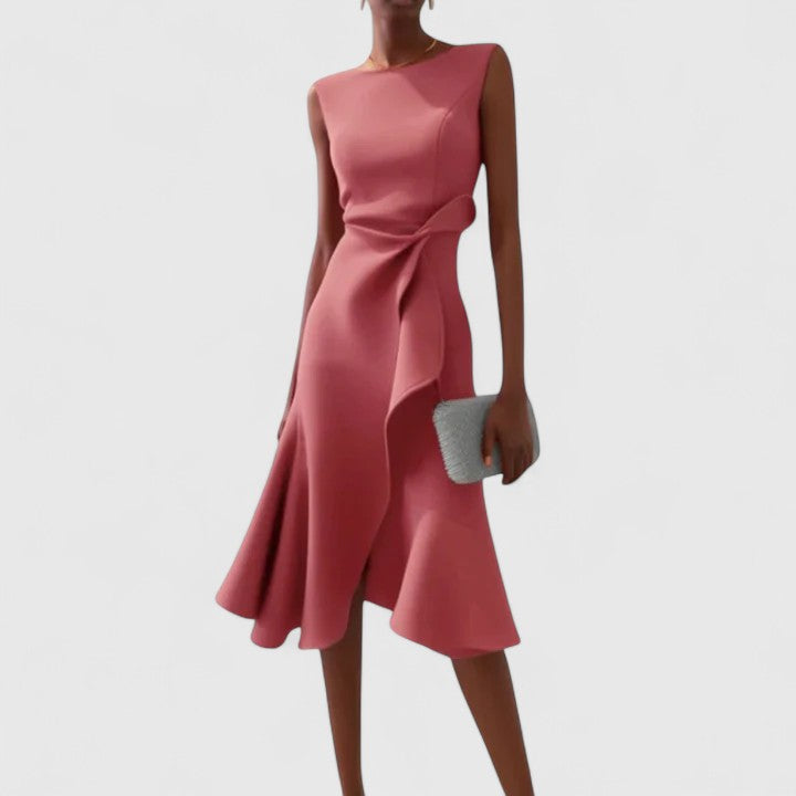 Drusilla asymmetric draped midi dress – image 7