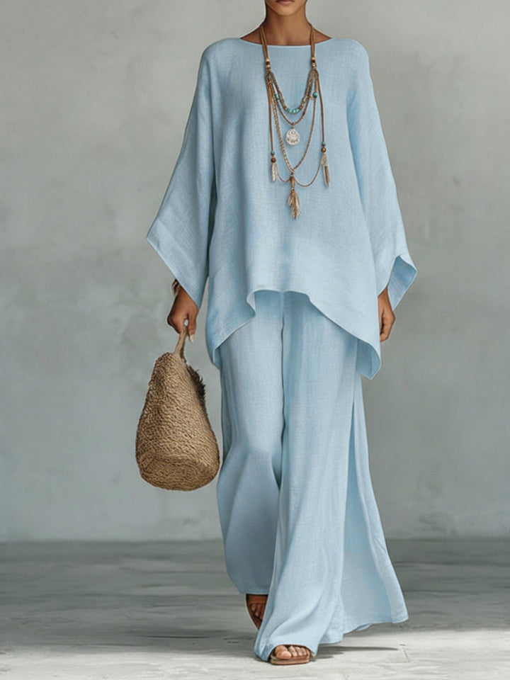 Audrey relaxed two piece set with wide leg trousers – image 2