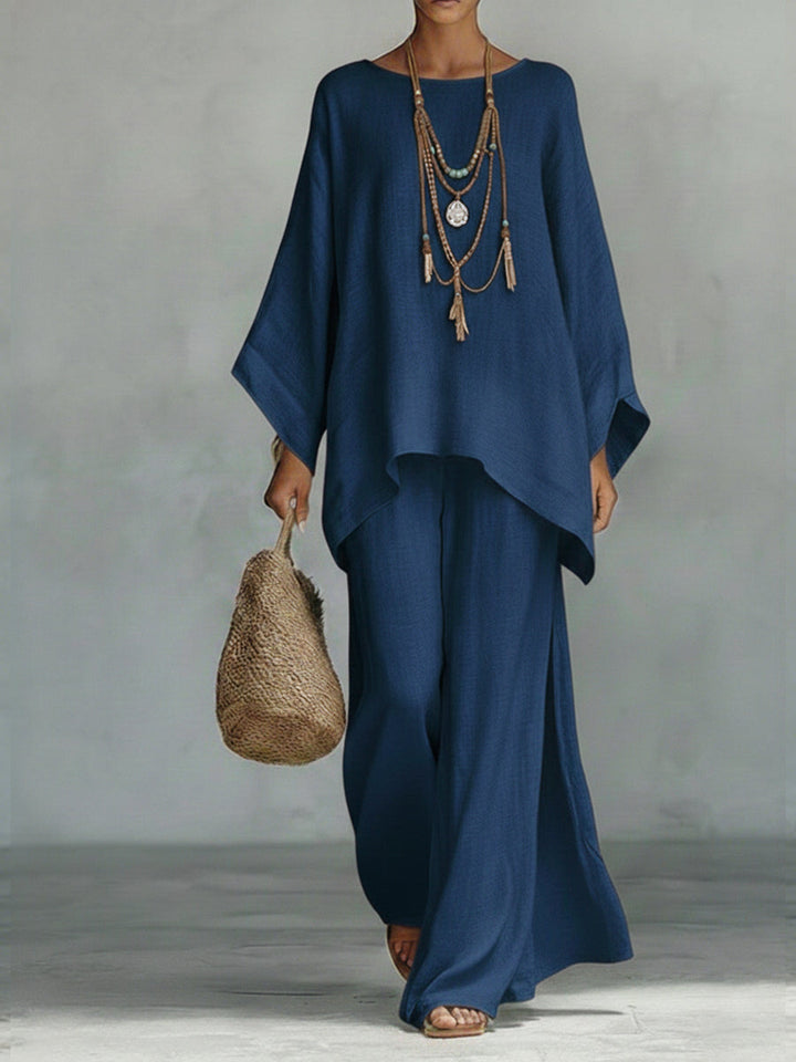Audrey relaxed two piece set with wide leg trousers – image 4