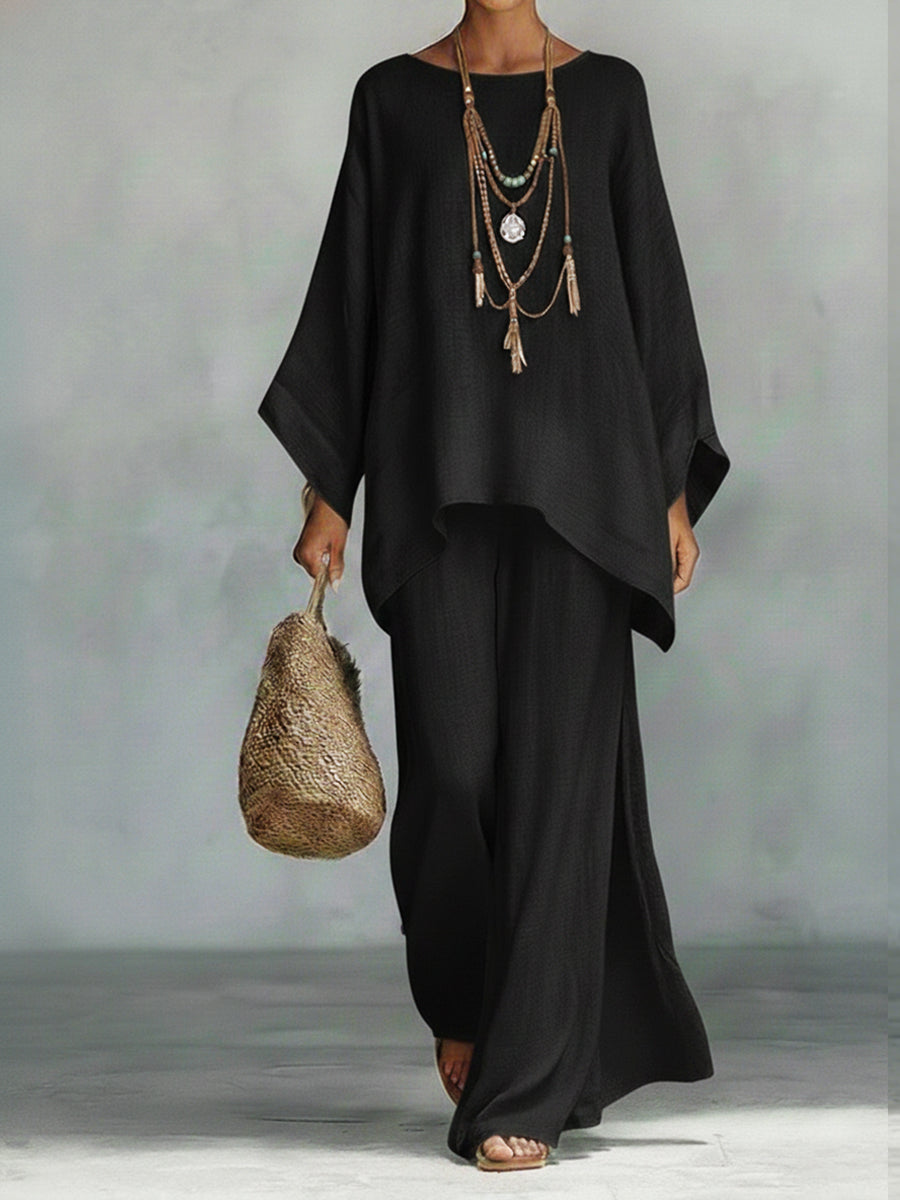 Audrey relaxed two piece set with wide leg trousers – image 5