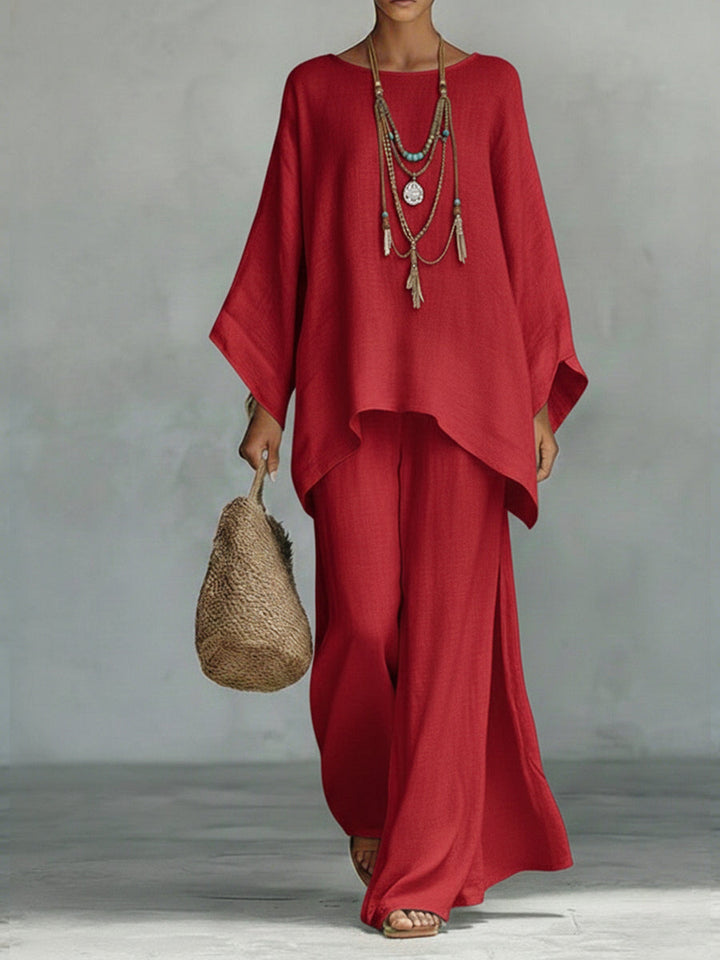 Audrey relaxed two piece set with wide leg trousers – image 3