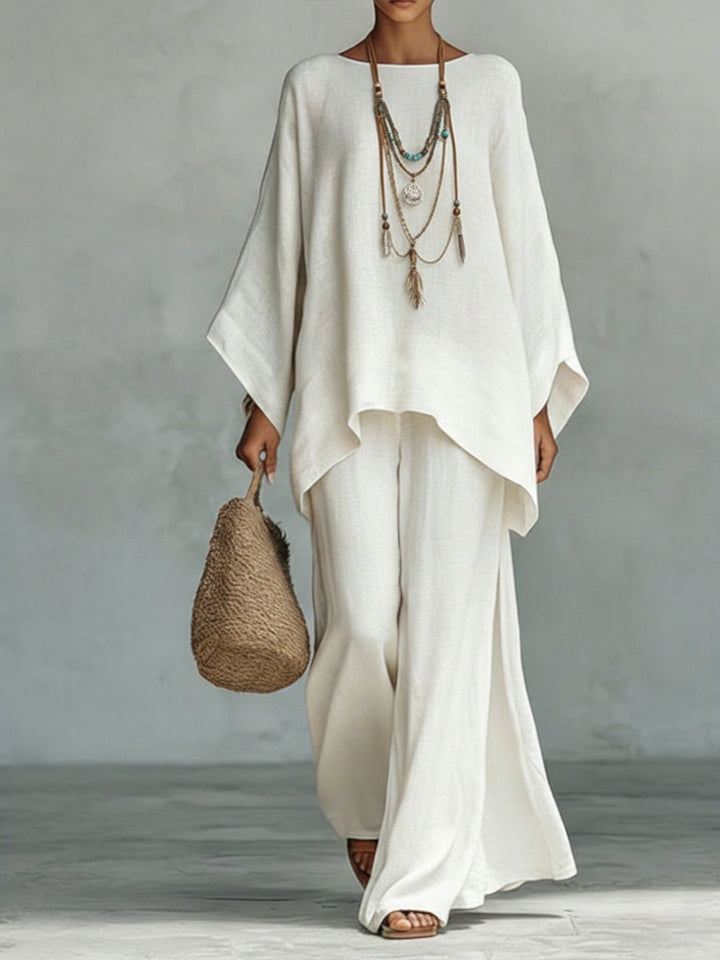 Audrey relaxed two piece set with wide leg trousers