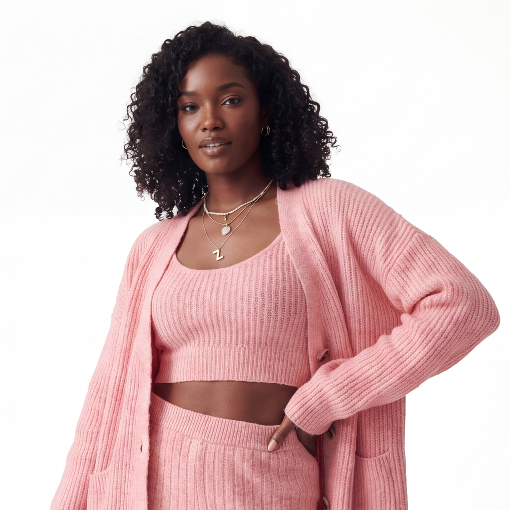 Mia three piece knit lounge set