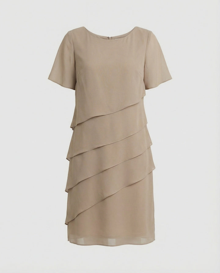 Rosaline layered chiffon short sleeve dress – image 7