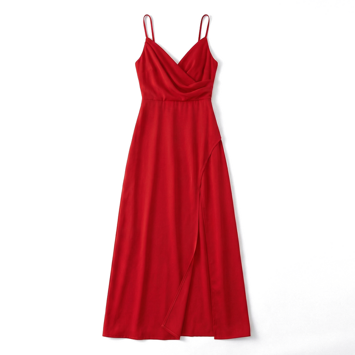 Madeleine draped v neck slit maxi dress – image 6
