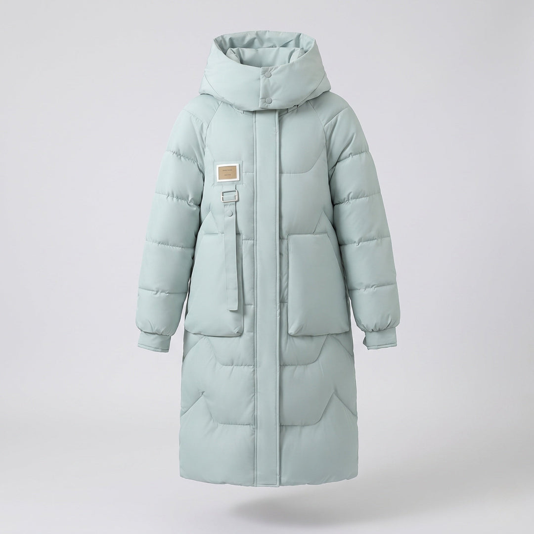 Gwenna long winter coat with oversized hood – image 6