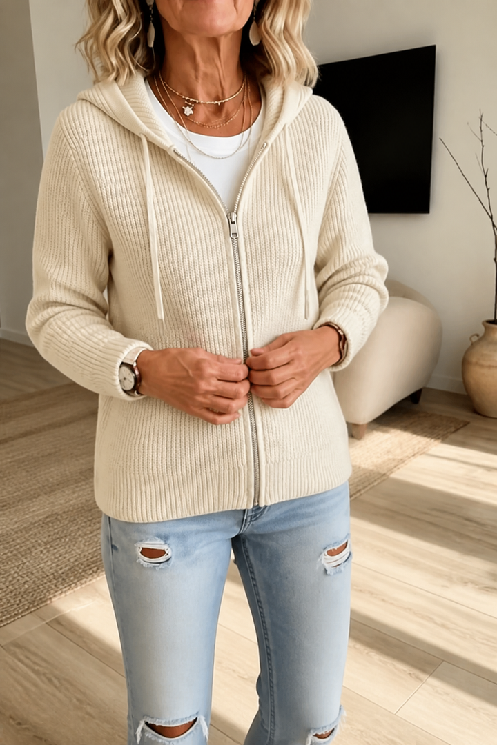 Kitty ribbed knit zip up cardigan – image 2