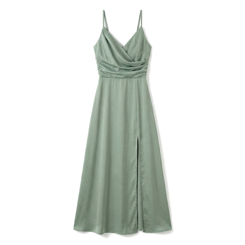 Madeleine draped v neck slit maxi dress – image 7