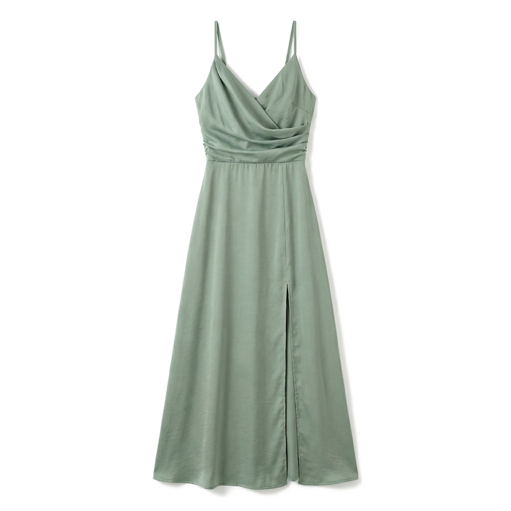 Madeleine draped v neck slit maxi dress – image 7
