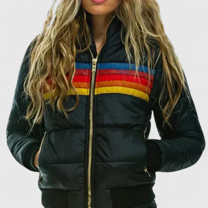 Sophie longline padded coat with zip front