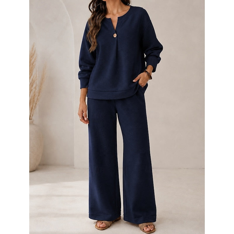 Margot v neck top and wide leg trousers set – image 5