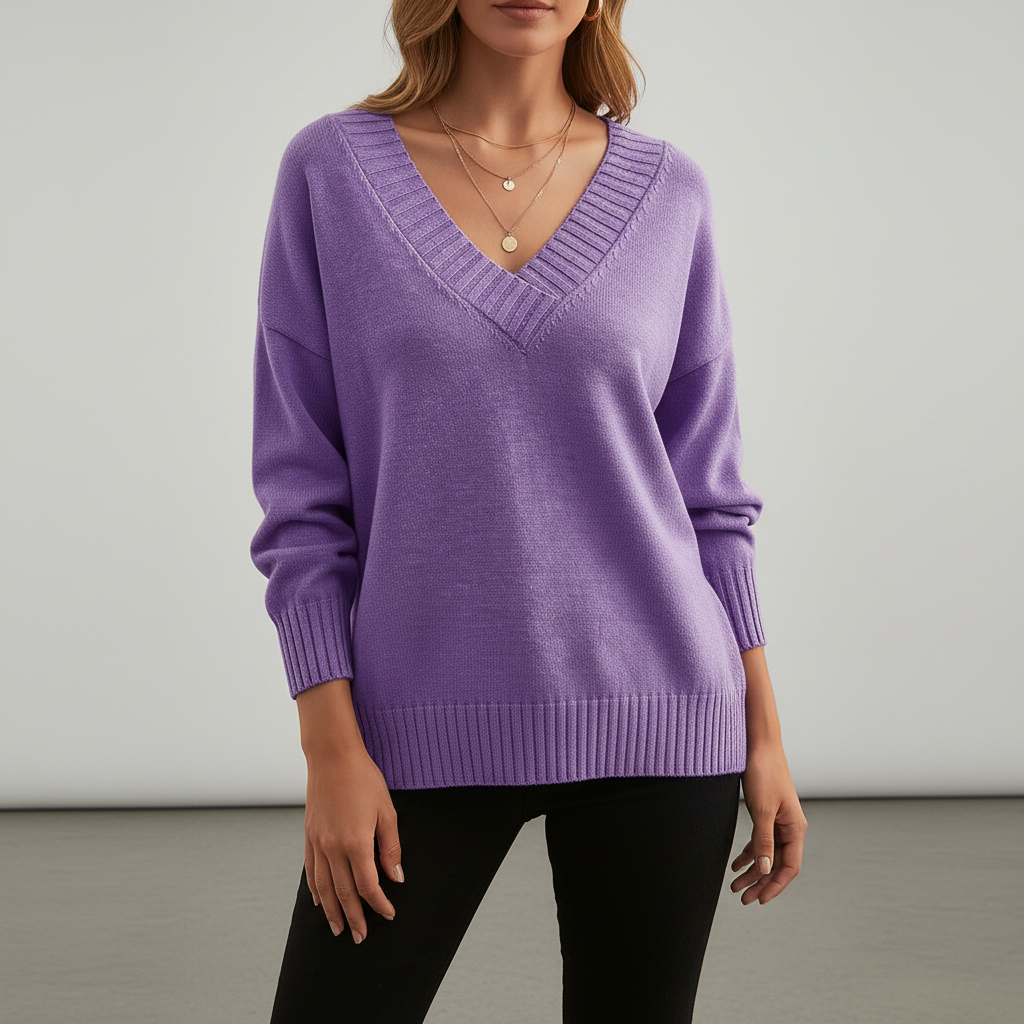 Tilly fine knit V neck jumper – image 10