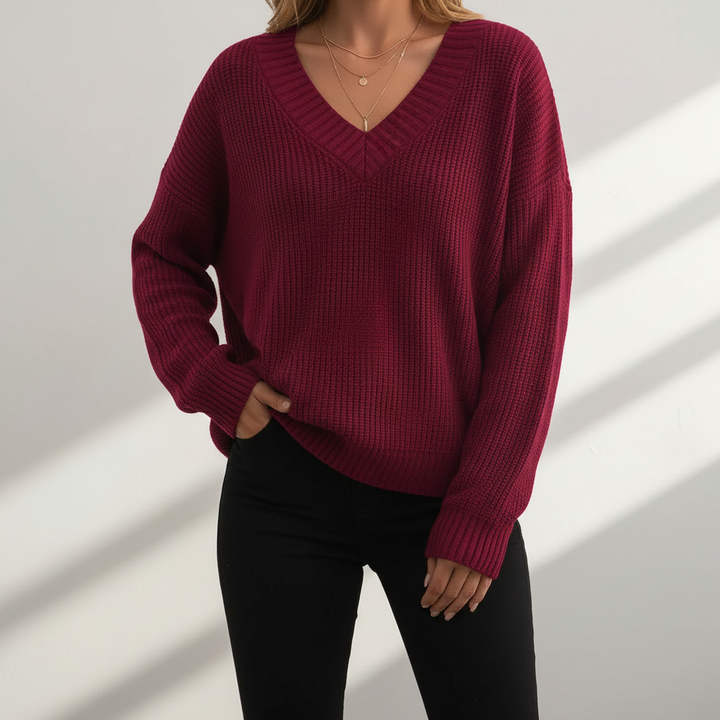 Tilly fine knit V neck jumper – image 7