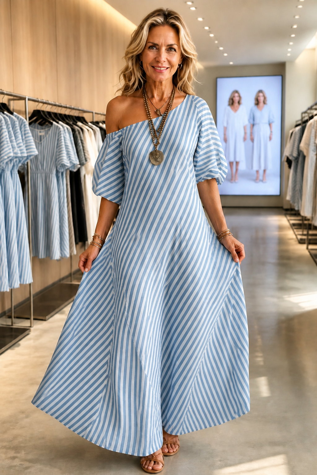 Ursula striped one shoulder maxi dress – image 5