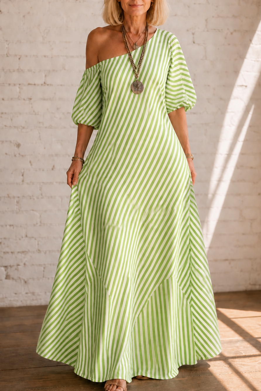 Ursula striped one shoulder maxi dress – image 10