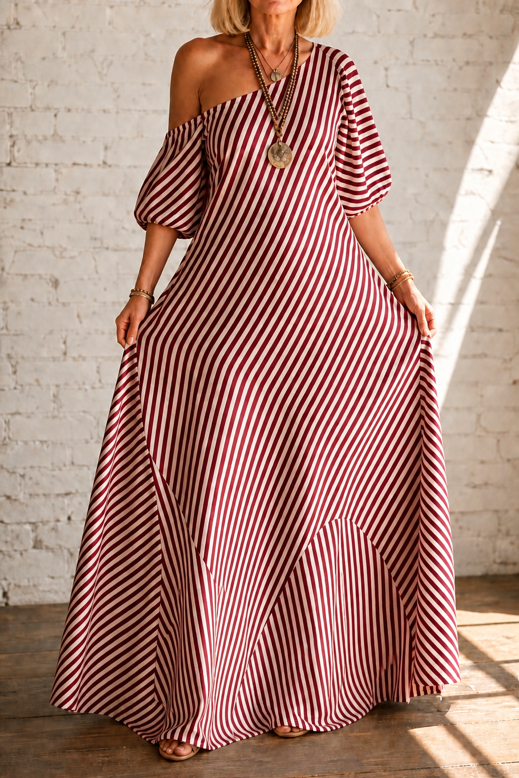 Ursula striped one shoulder maxi dress – image 11