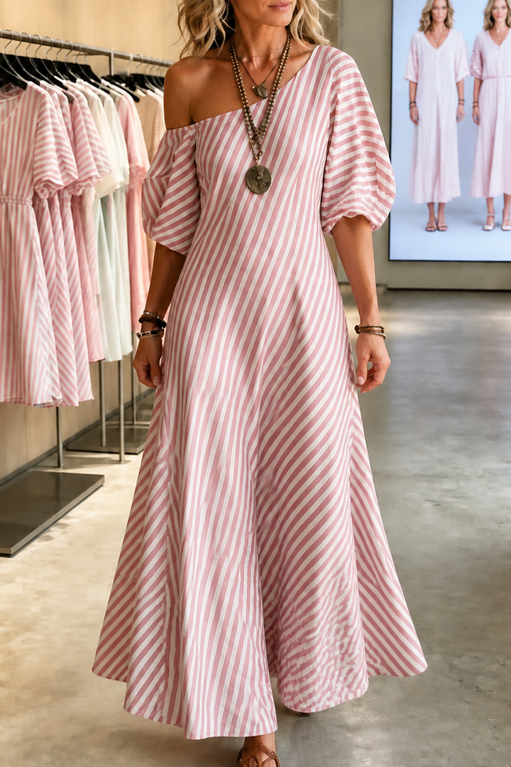 Ursula striped one shoulder maxi dress – image 12
