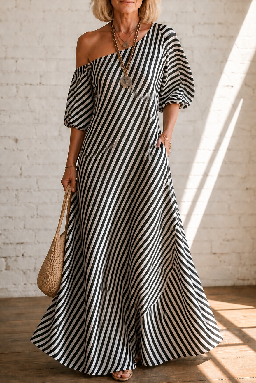 Ursula striped one shoulder maxi dress – image 13