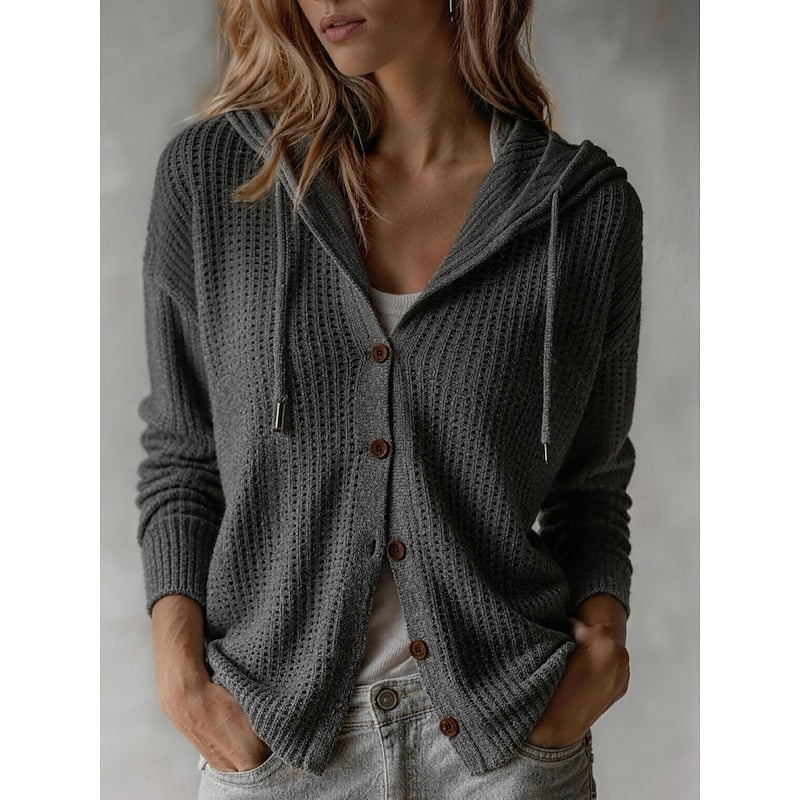 Euphemia hooded button knit cardigan – image 10