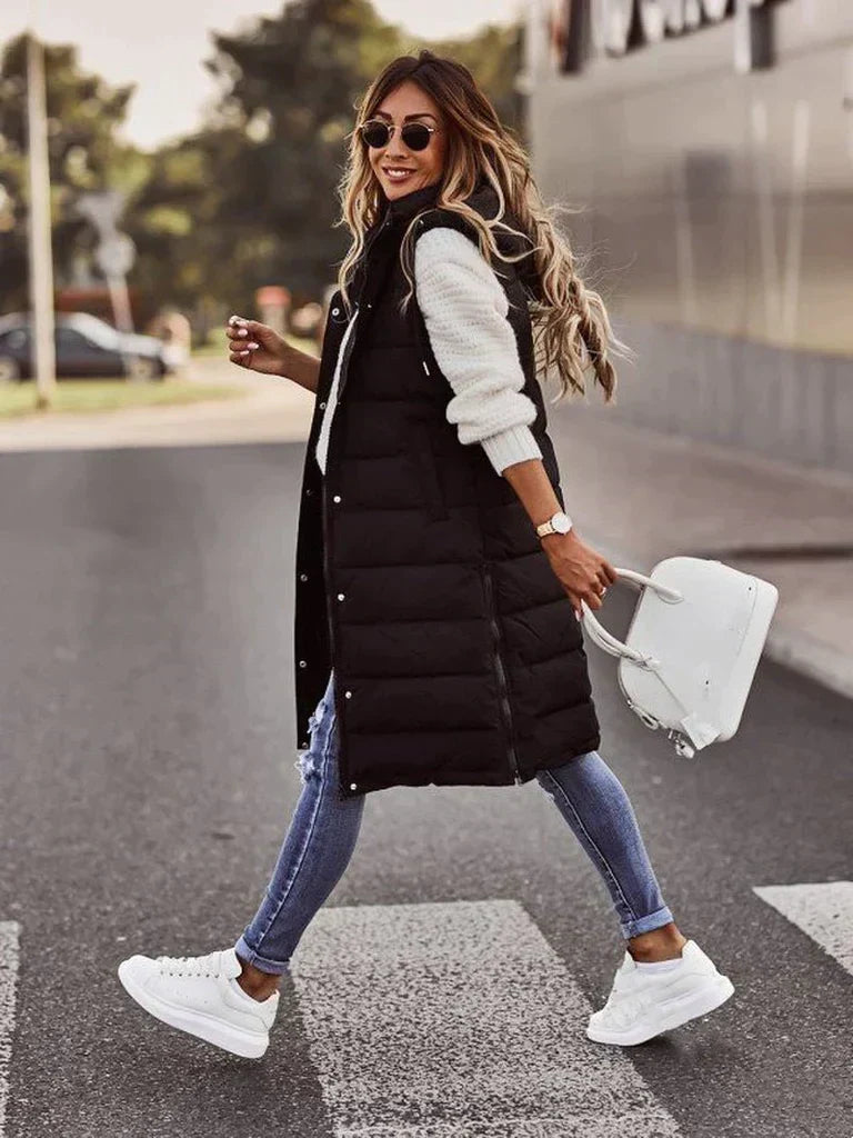 Siwan lined hooded puffer gilet – image 6