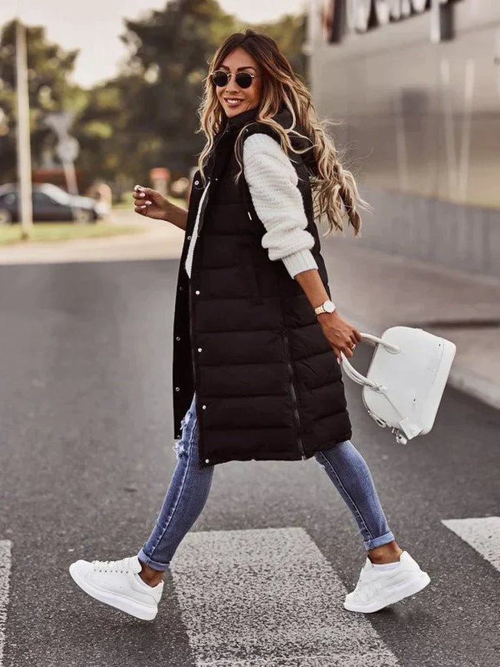 Siwan lined hooded puffer gilet – image 6
