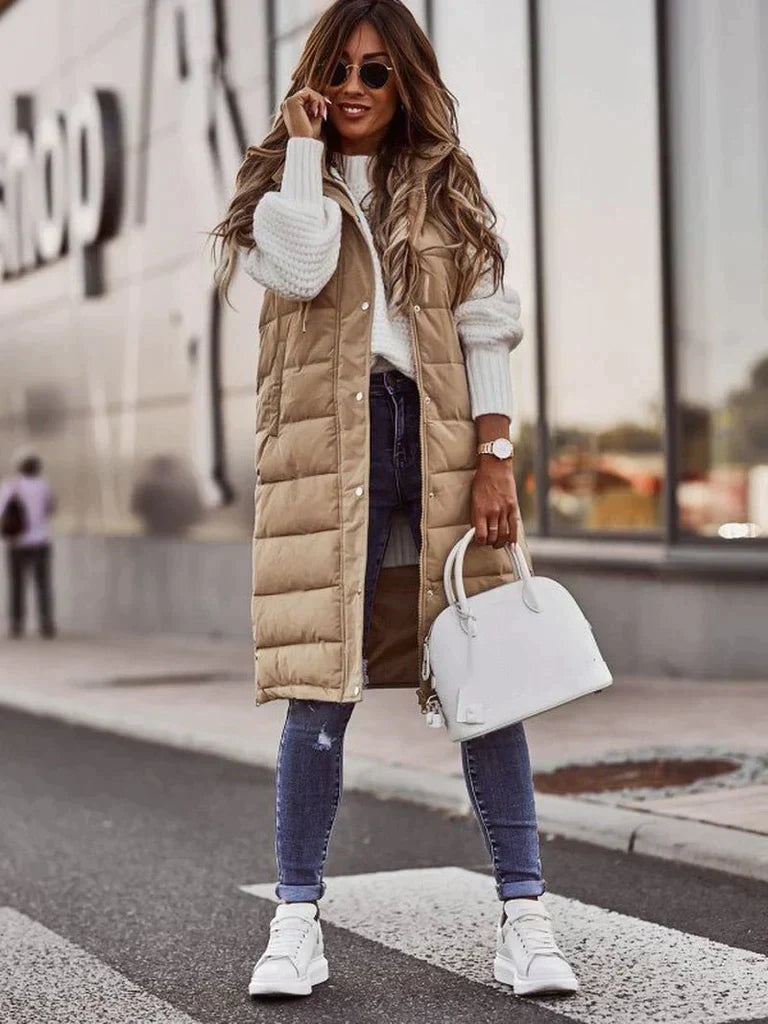Siwan lined hooded puffer gilet – image 4