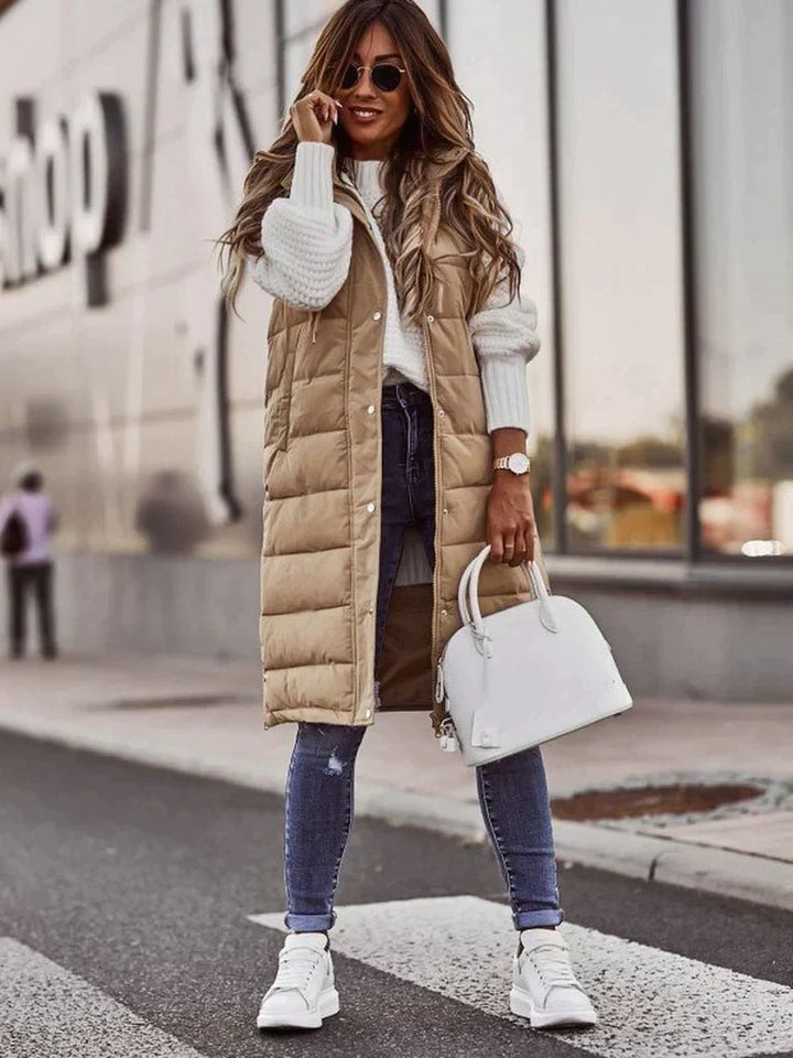 Siwan lined hooded puffer gilet – image 4