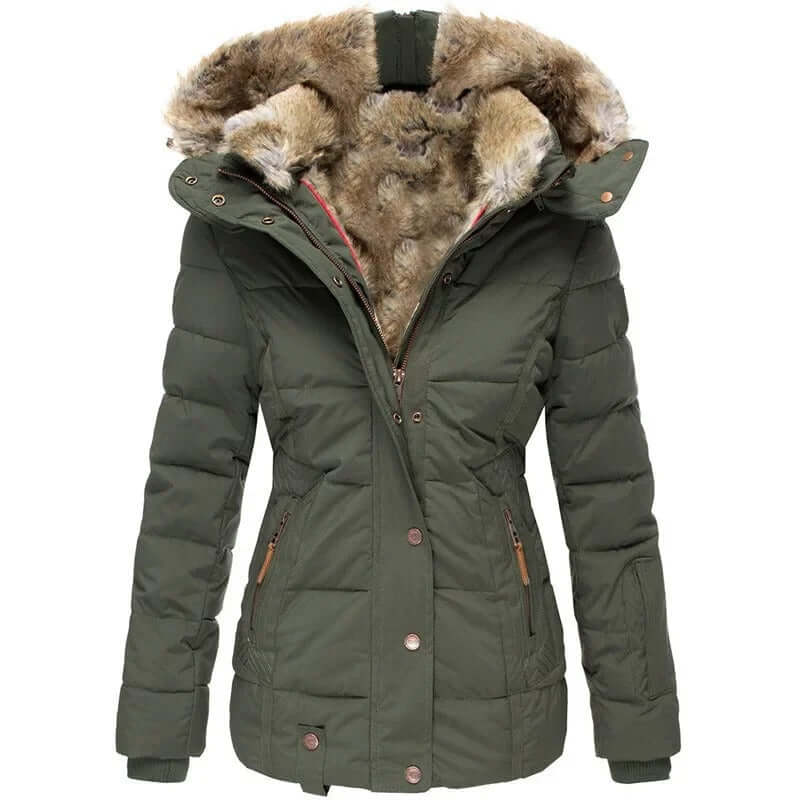 Elodie slim fit padded hooded coat