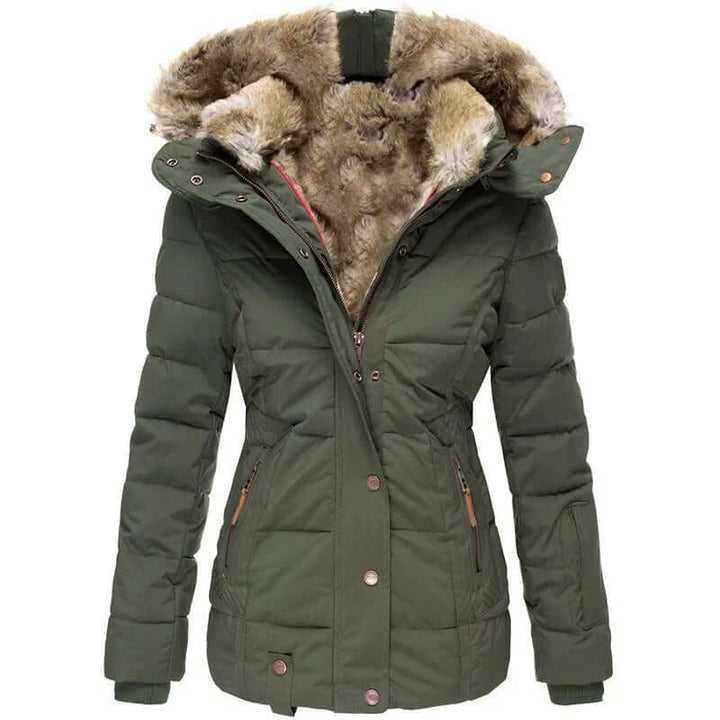 Elodie slim fit padded hooded coat