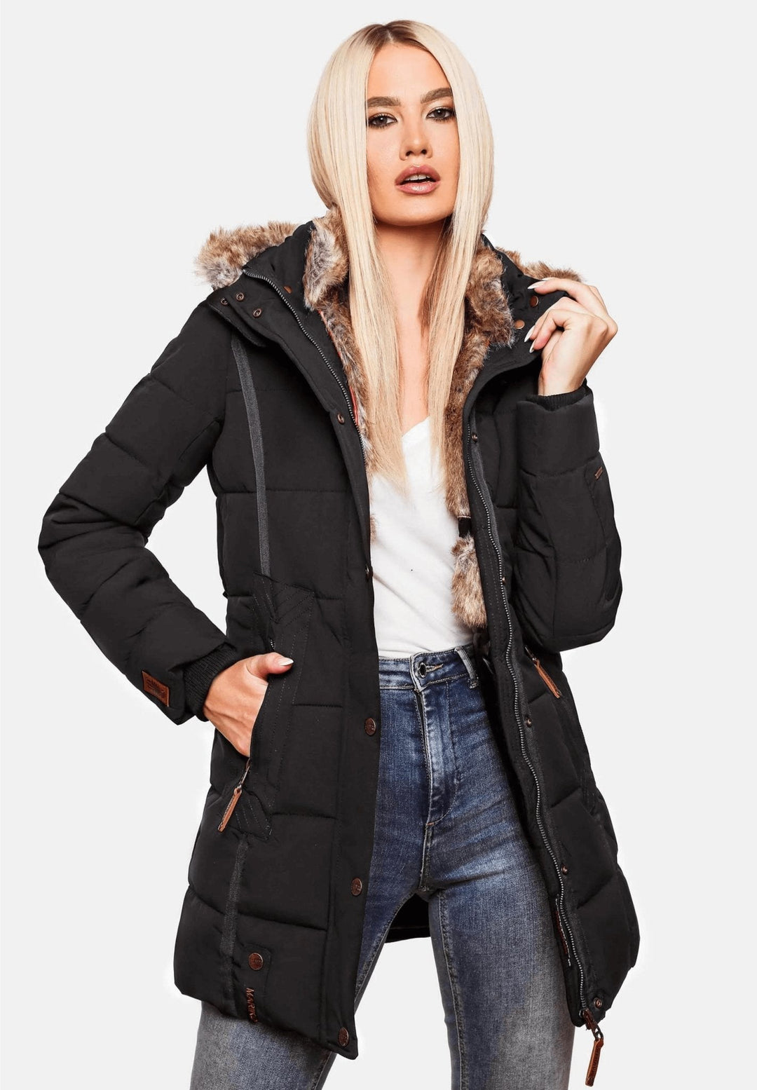 Elodie slim fit padded hooded coat – image 8