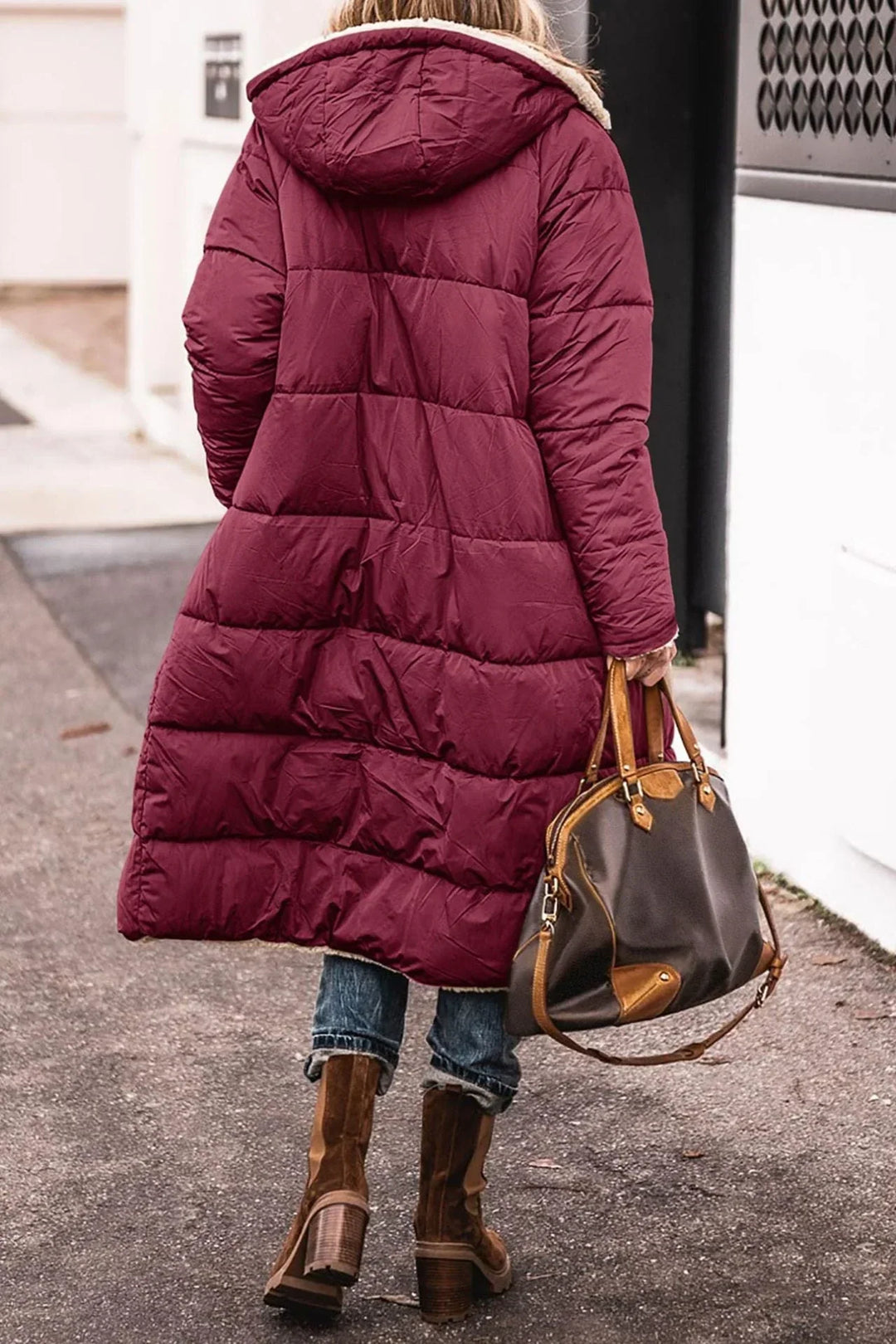 Bliss longline zip front hooded puffer coat – image 8