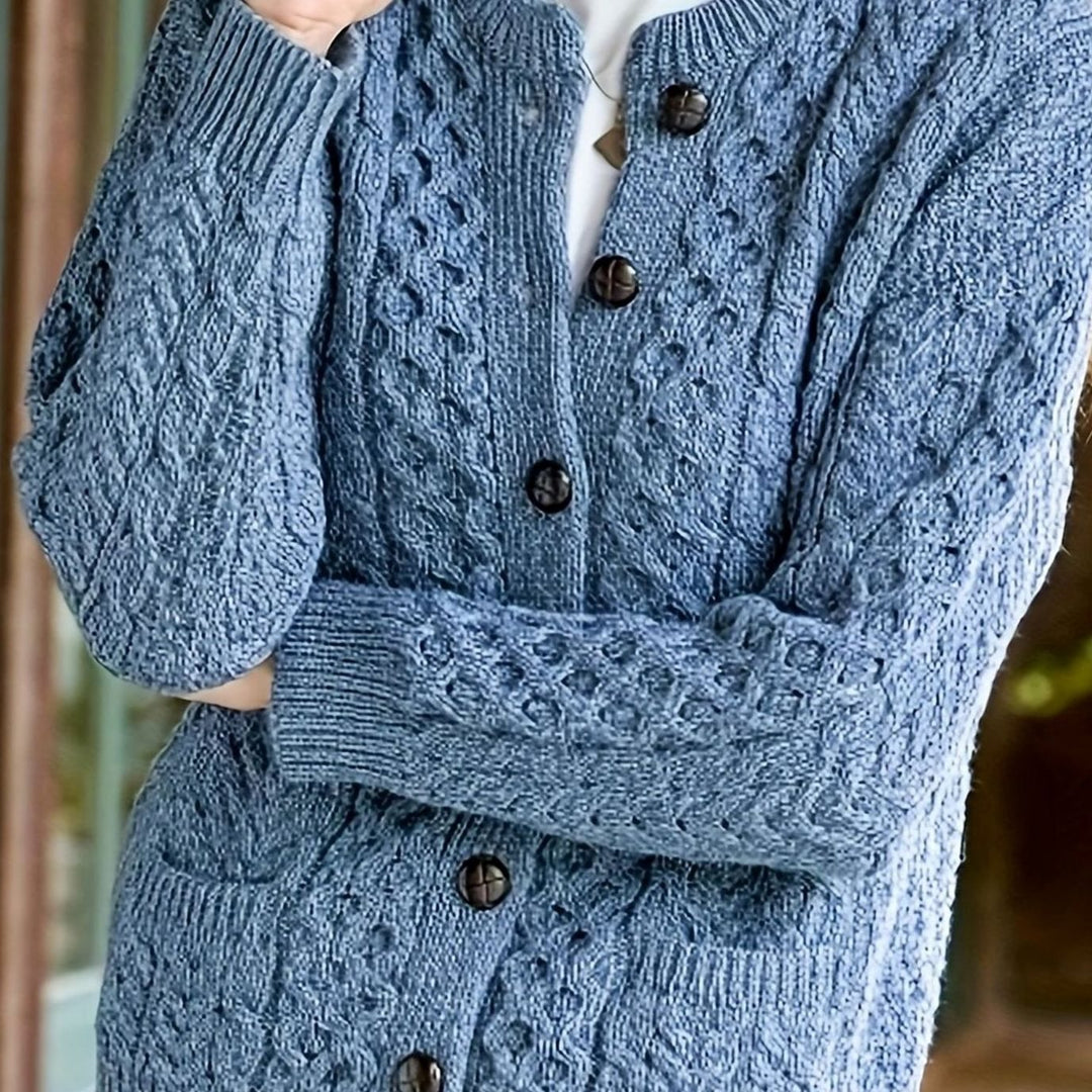 Bridie cable knit button cardigan