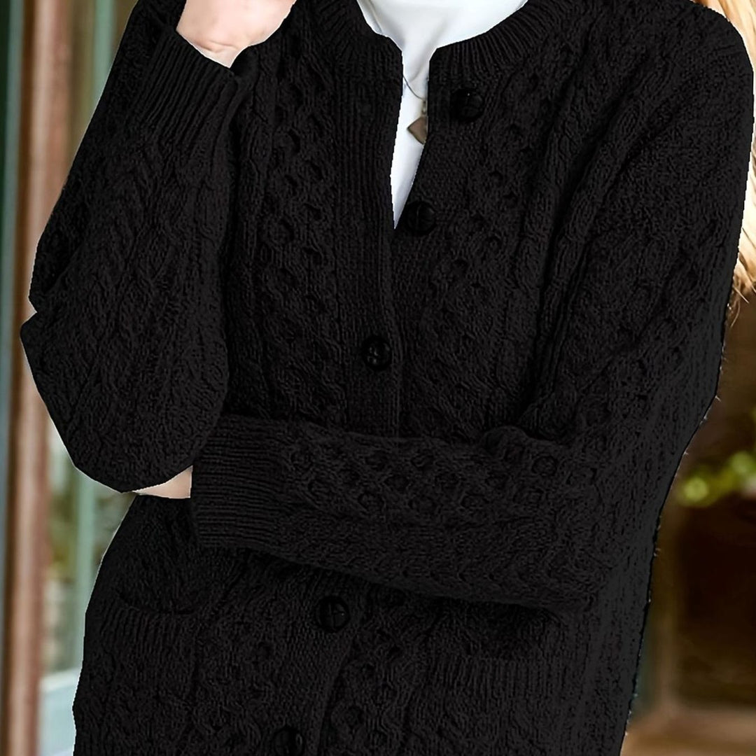 Bridie cable knit button cardigan – image 2