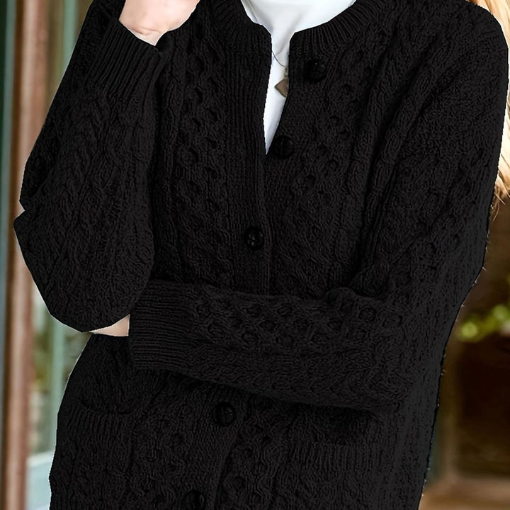 Bridie cable knit button cardigan – image 2