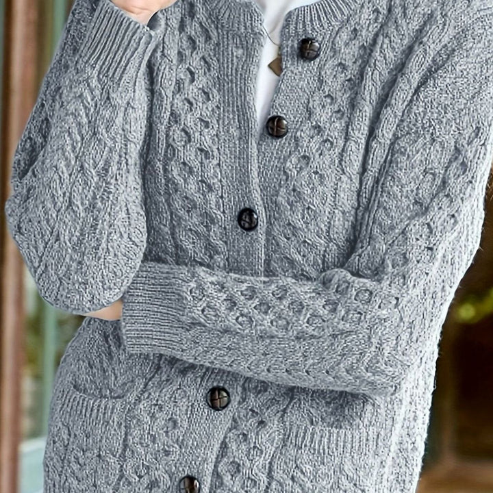 Bridie cable knit button cardigan – image 3