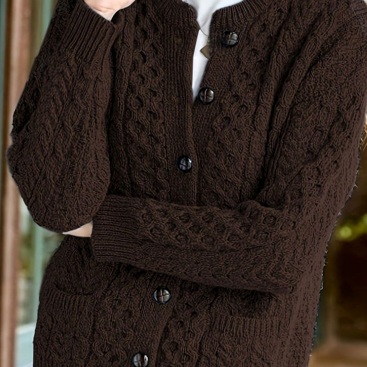 Bridie cable knit button cardigan – image 4