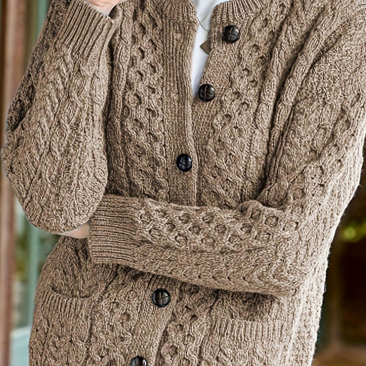 Bridie cable knit button cardigan – image 5