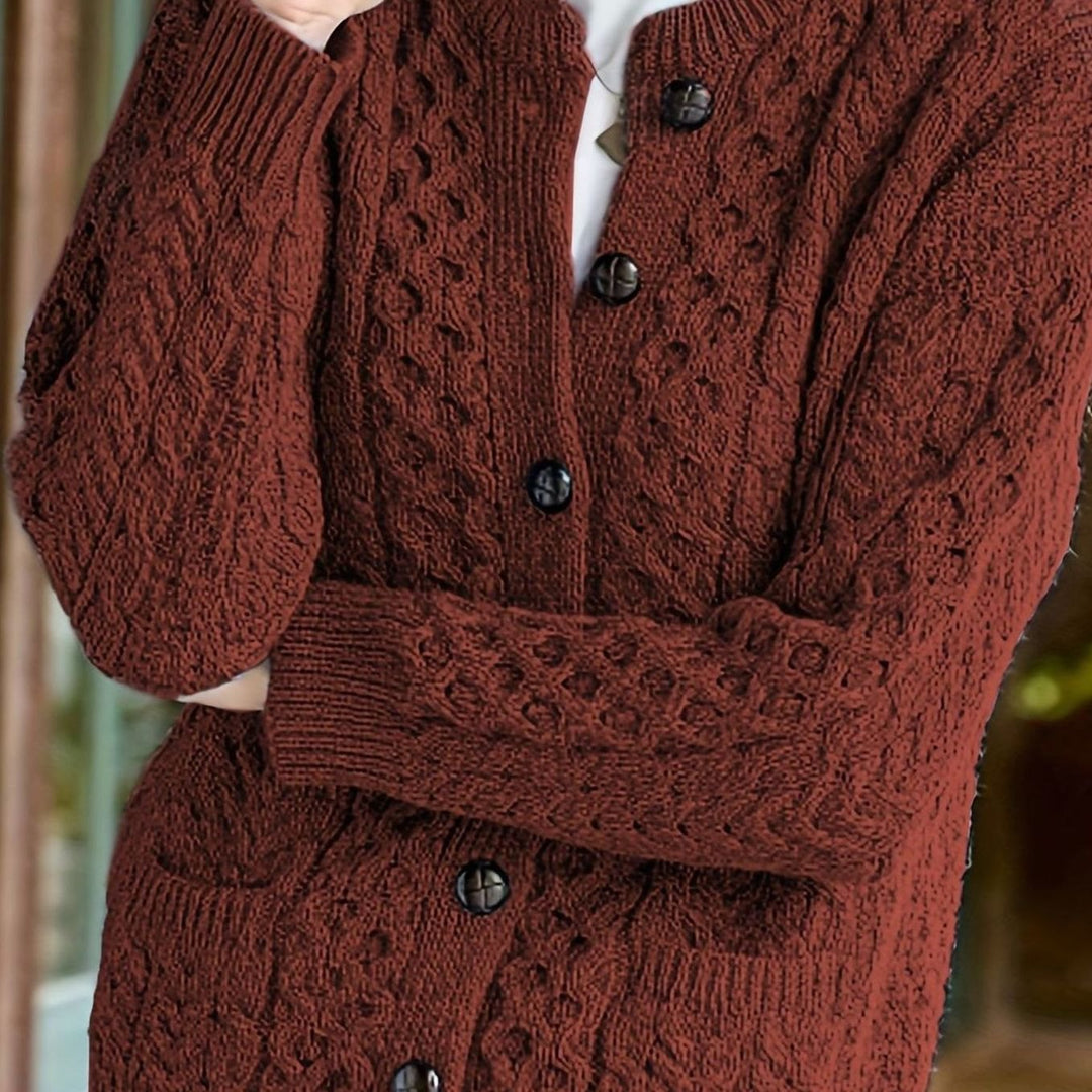 Bridie cable knit button cardigan – image 6