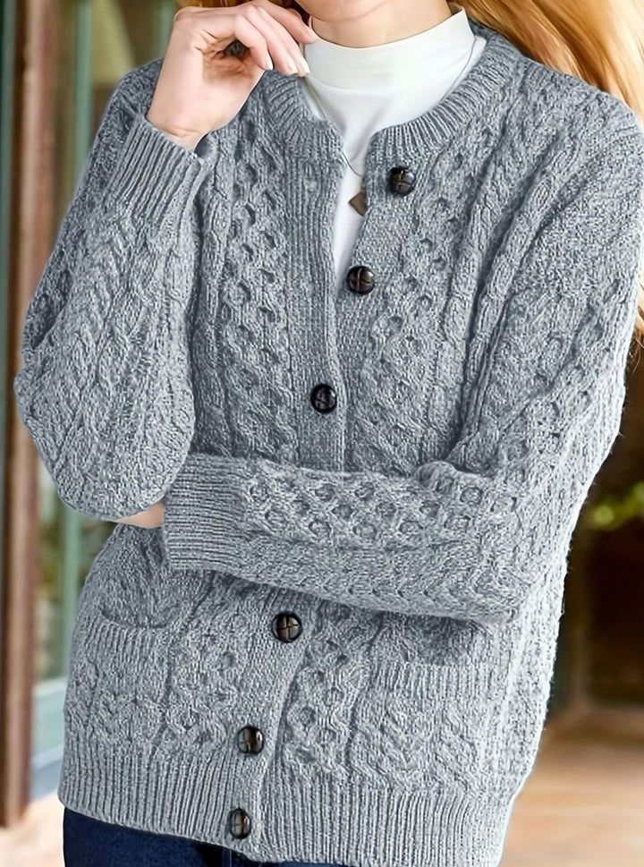 Bridie cable knit button cardigan – image 9