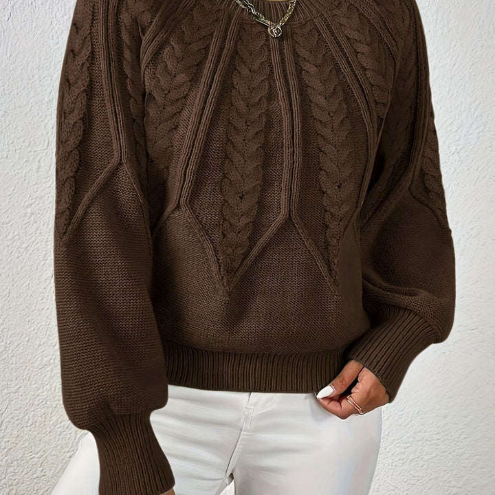 Beatrix cable knit raglan sleeve jumper – image 10