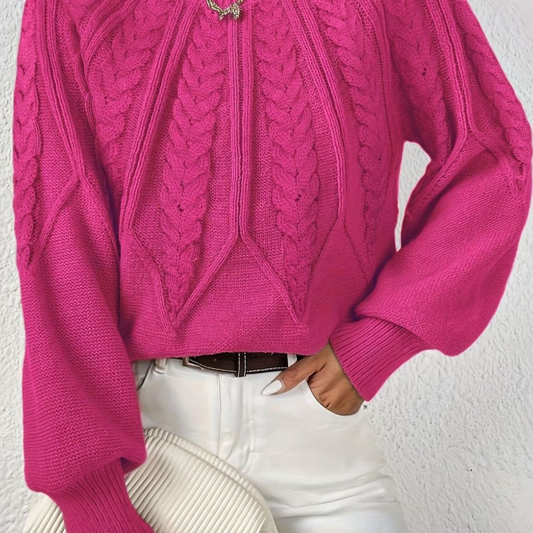 Beatrix cable knit raglan sleeve jumper – image 11