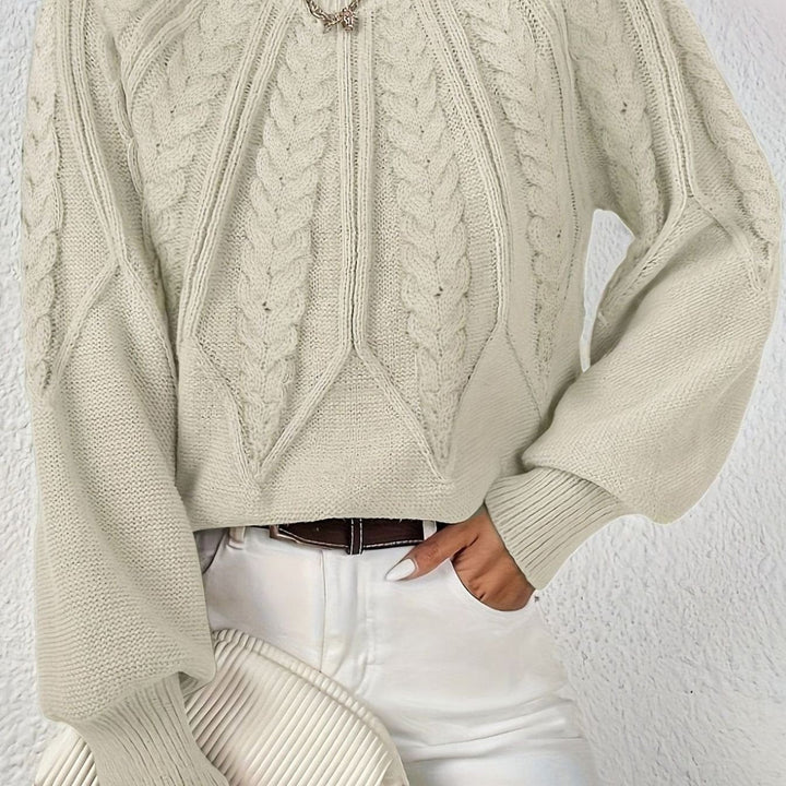 Beatrix cable knit raglan sleeve jumper – image 2